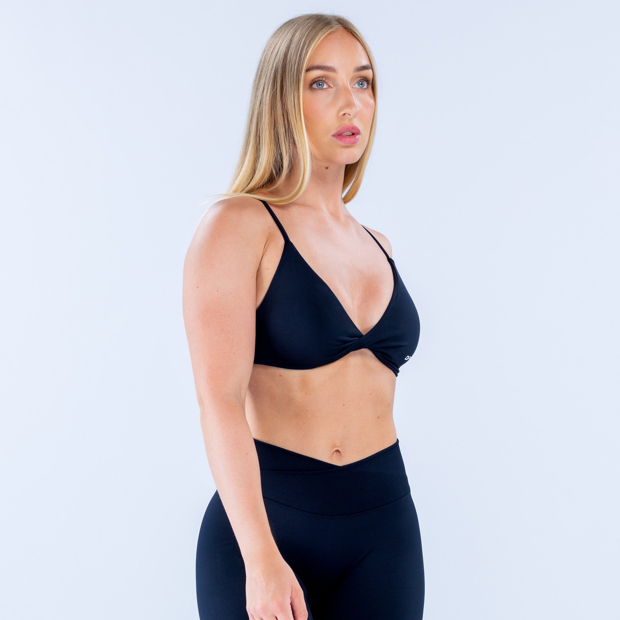 Vision Twist Front Sports Bra - Midnight Black (4)