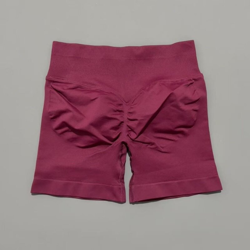 Winter Berry shorts, back view showing the flat waistband and centre-back seam